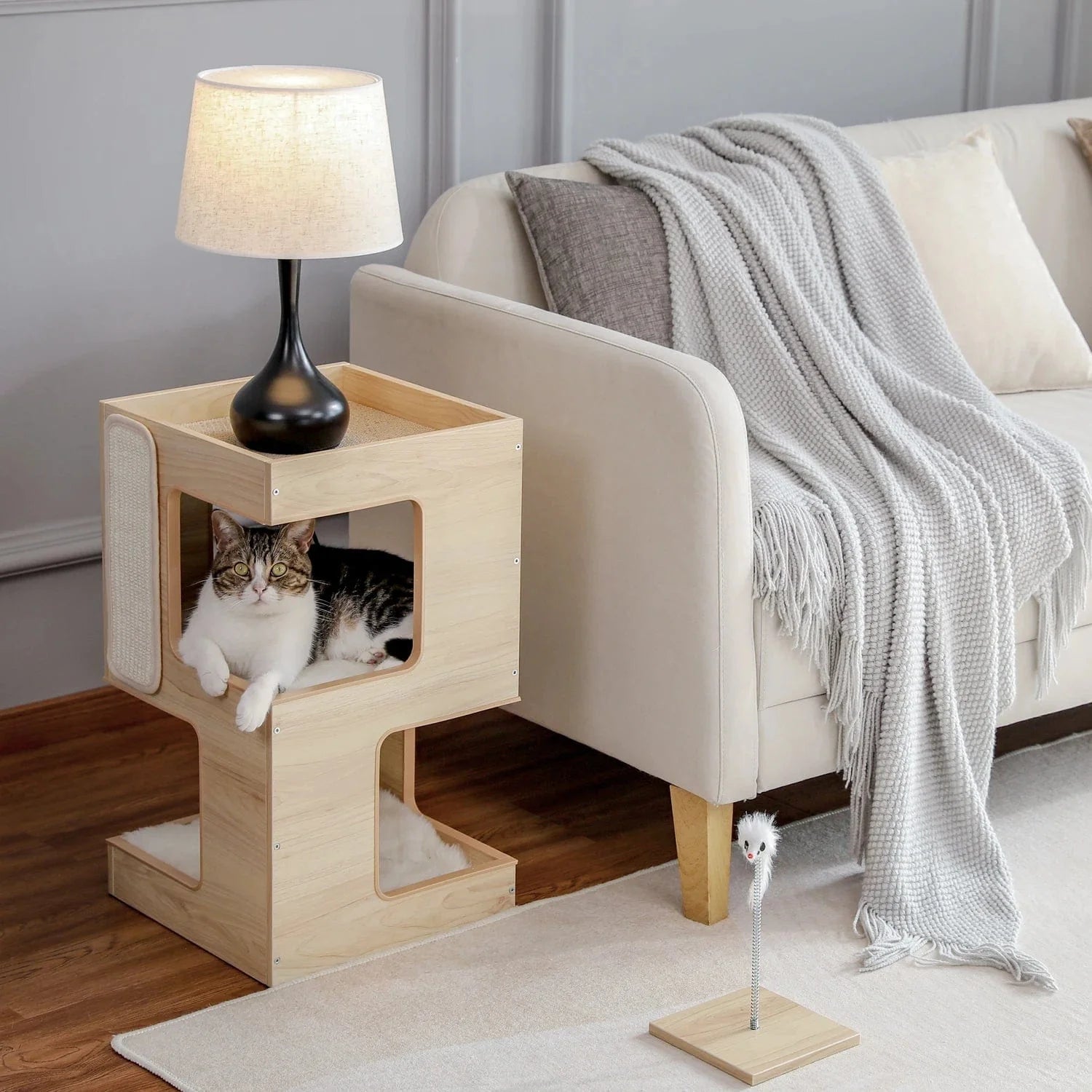 Table de Nuit Miaou’Nest – Le Meuble 2-en-1 Chic et Cosy