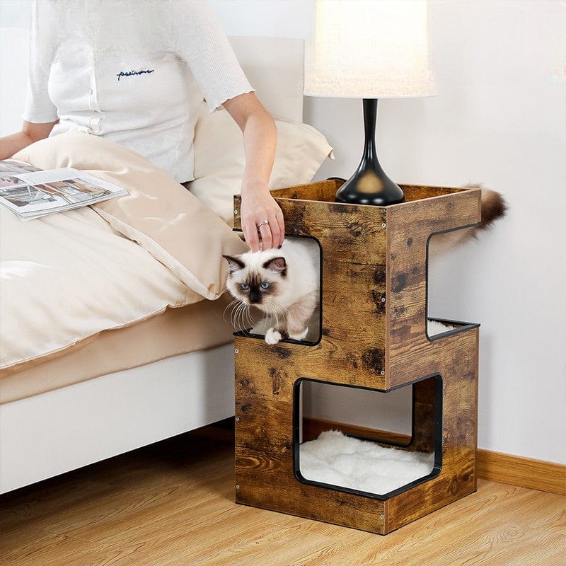 Table de Nuit Miaou’Nest – Le Meuble 2-en-1 Chic et Cosy