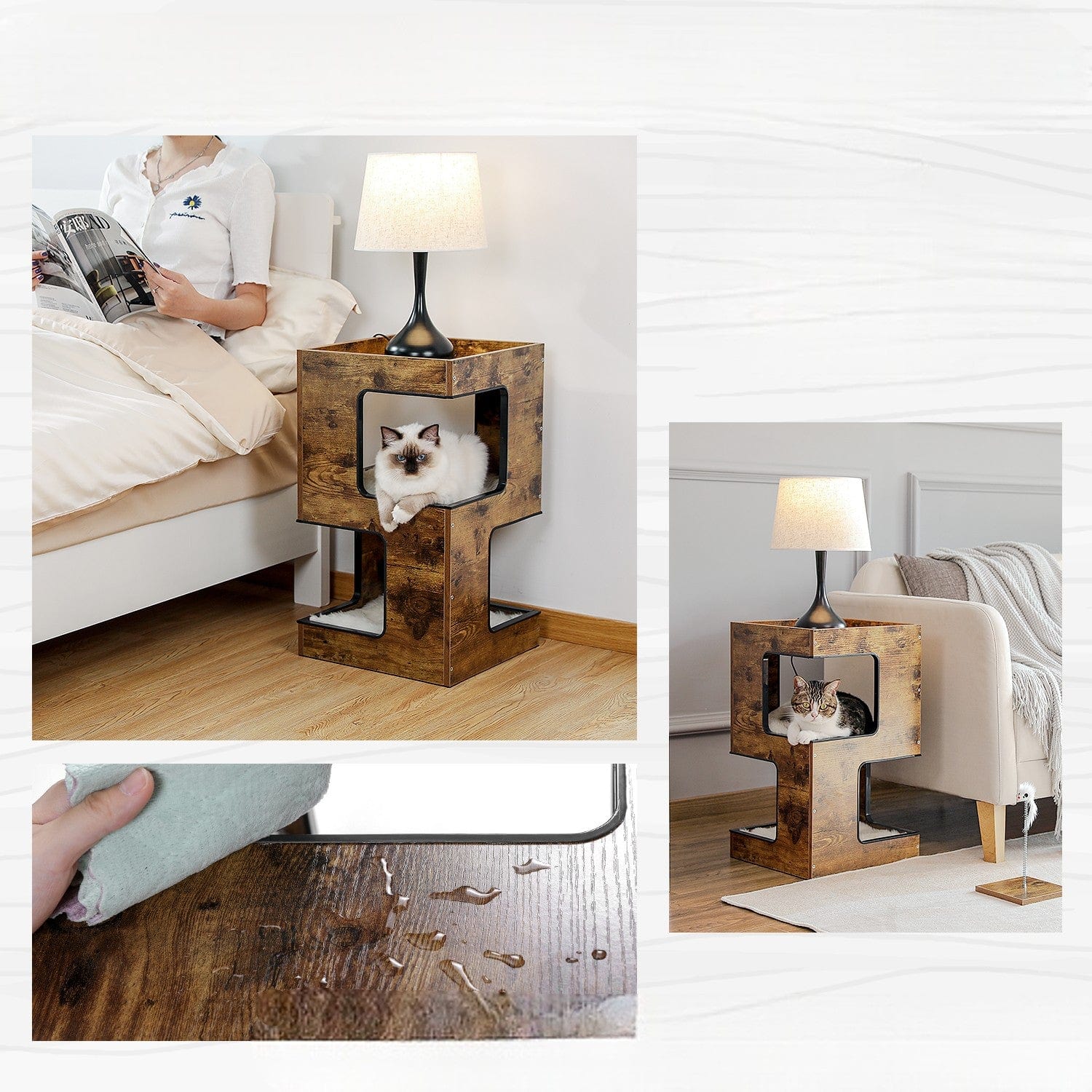 Table de Nuit Miaou’Nest – Le Meuble 2-en-1 Chic et Cosy